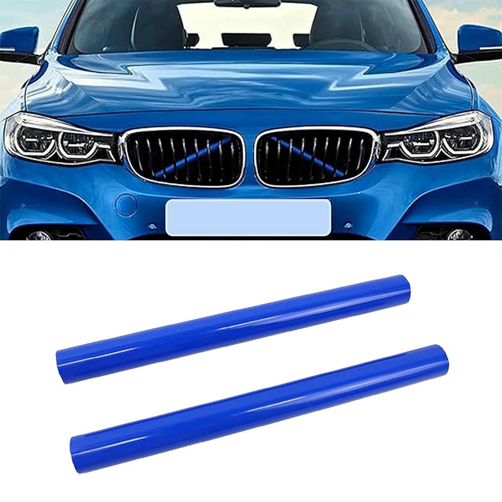 Frontgrill Einsatz 2 Stück,Kühlergrill Einsätze, Rot Grill V Streben Kompatibe mit 5er F10 F11 F07 6er F06 F12 F13 7er F01 F02 F03 F04 or F39 F48 Blau