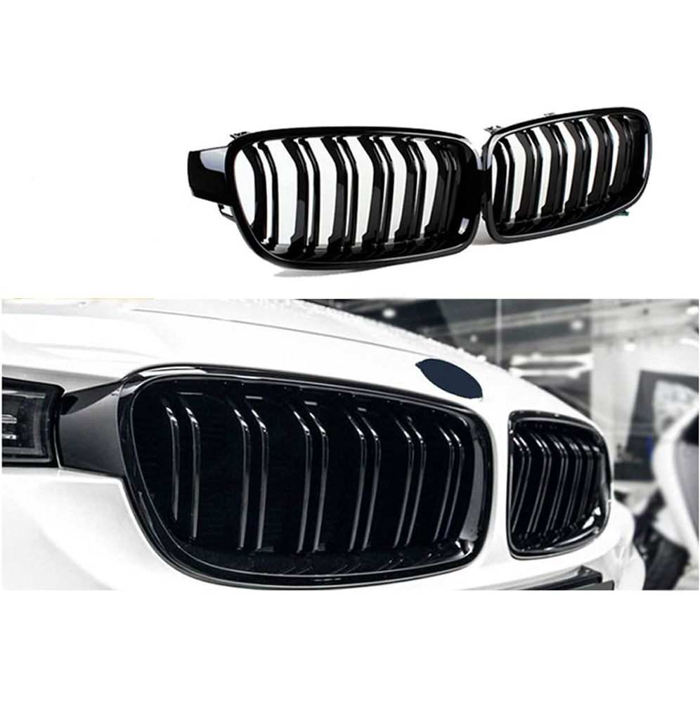 F30 F31 Nieren Schwarz für BMW 3er F30 F31 Kühlergrill F30 F31Grill Glanz Schwarz Doppelsteg Sport Kühlergrill 2012-2018